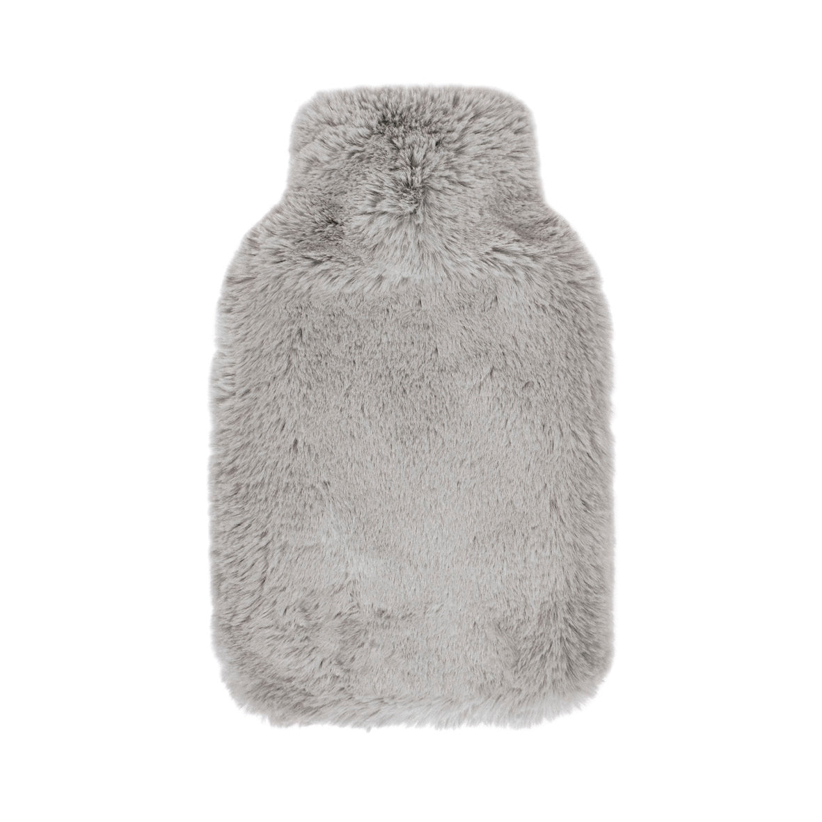 Bouillotte avec housse en imitation fourrure de lapin – 20 x 33 cm : gris