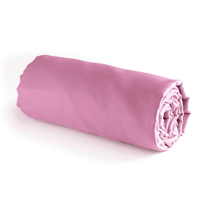 Fitted sheet cotton satin - Uni Pink