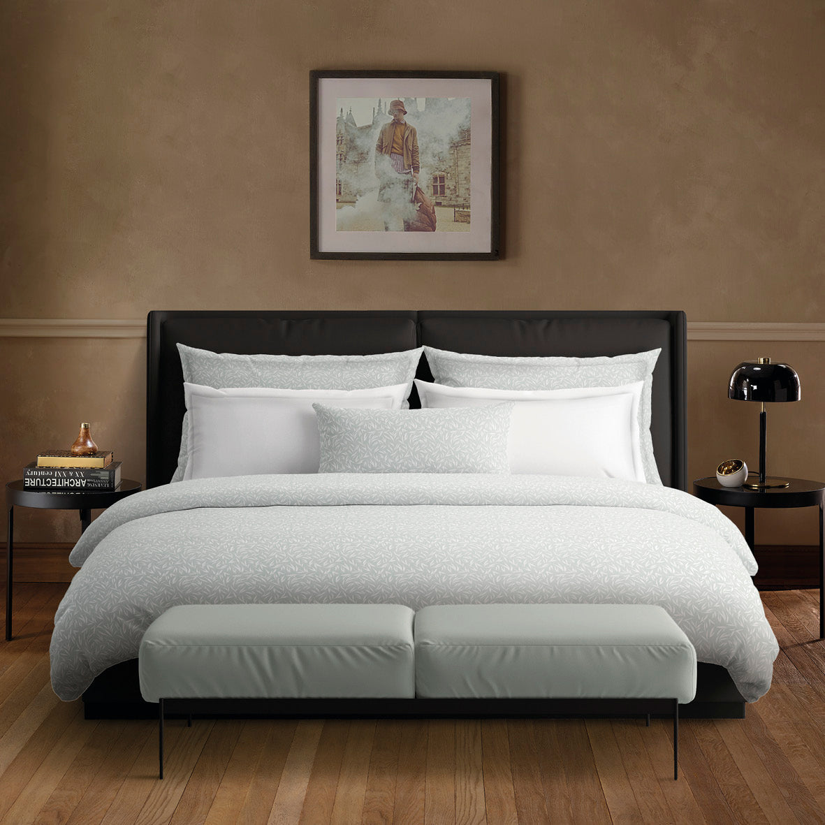 Duvet cover + pillowcase(s) cotton satin - Oliveira Green