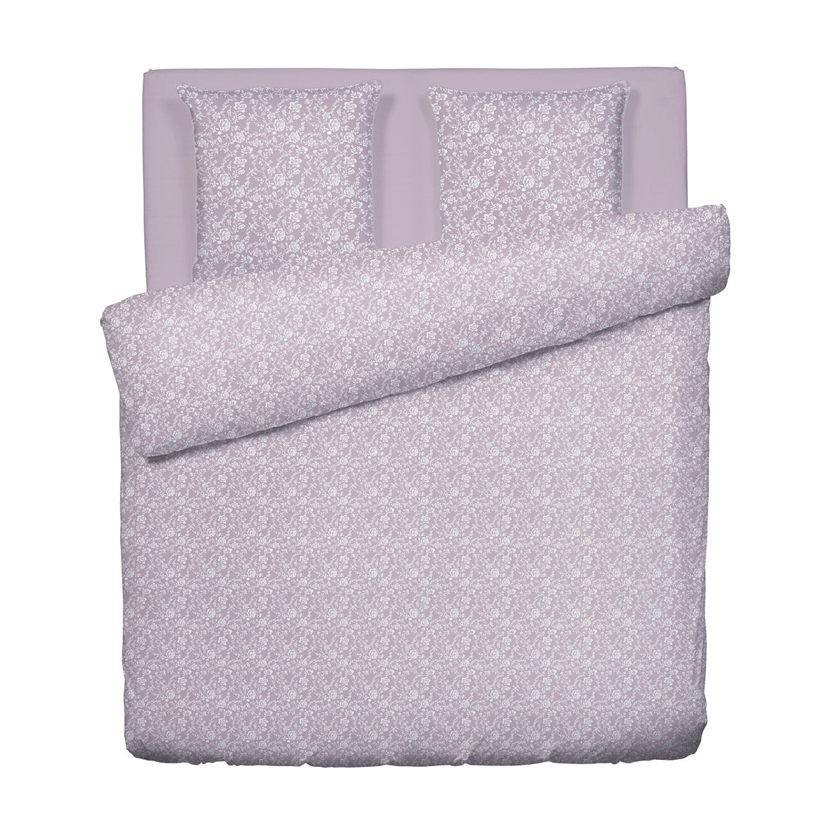 Duvet cover + pillowcase(s) cotton satin - Fleurs Lavender