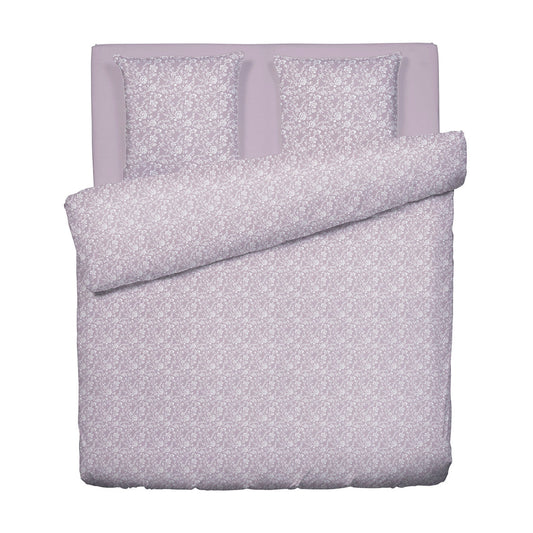 Duvet cover + pillowcase(s) cotton satin - Fleurs Lavender