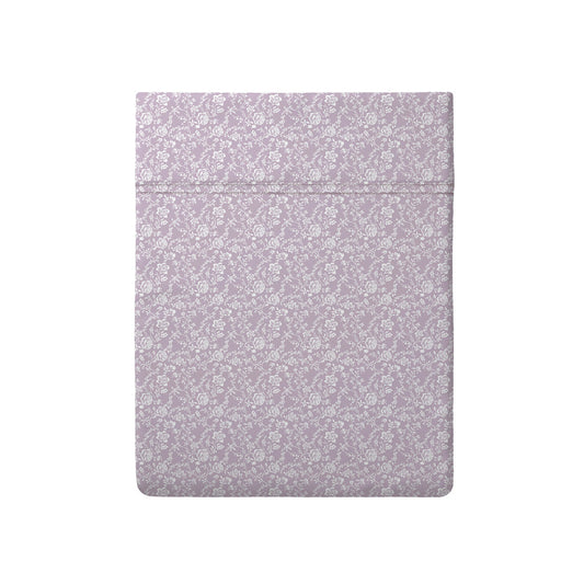 Flat sheet baby cotton satin - Fleurs Lavender