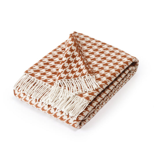 Woven plaid Pied de Poule Brown