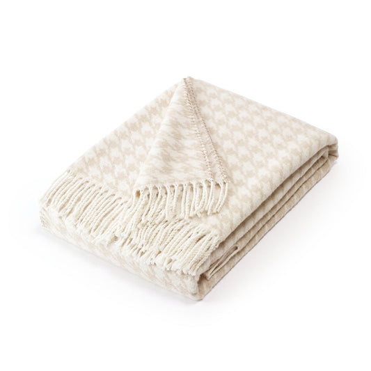 Woven plaid Pied de Poule Taupe