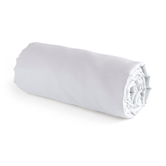 Fitted sheet cotton satin Uni White