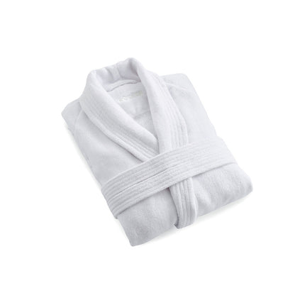 Bathrobe with shawl collar White