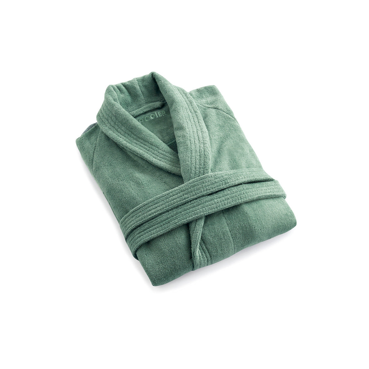 Peignoir avec col châle en coton ultra doux et absorbant - Vert - VipShopBoutic