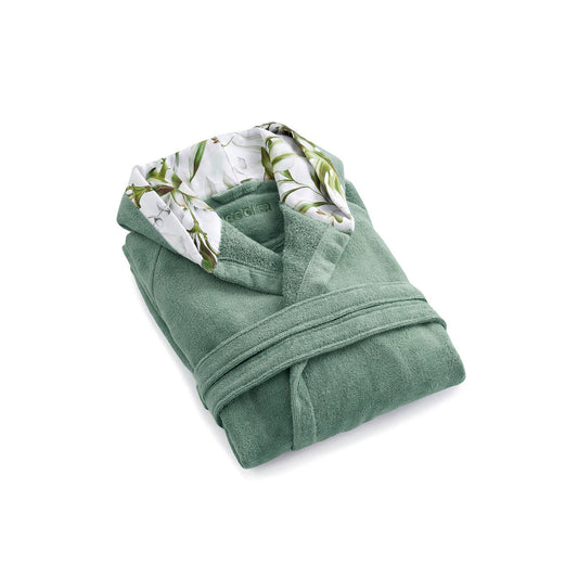 Hooded bathrobe - Jungle Green