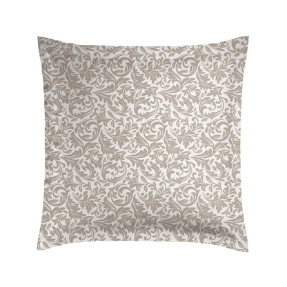 Set of 2 pillowcases cotton satin - Damask Floralia Taupe