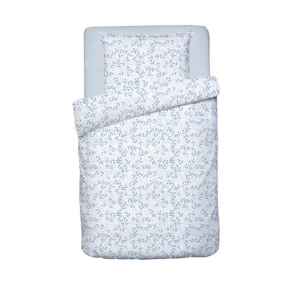 Duvet cover + pillowcase baby in cotton satin - Freya white