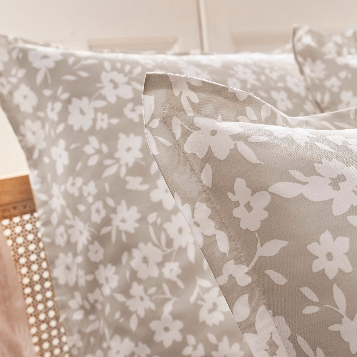 Duvet cover + pillowcase(s) cotton satin - Elégance taupe