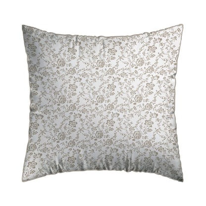 Set of 2 pillowcases cotton satin - Parterre de Roses white/taupe