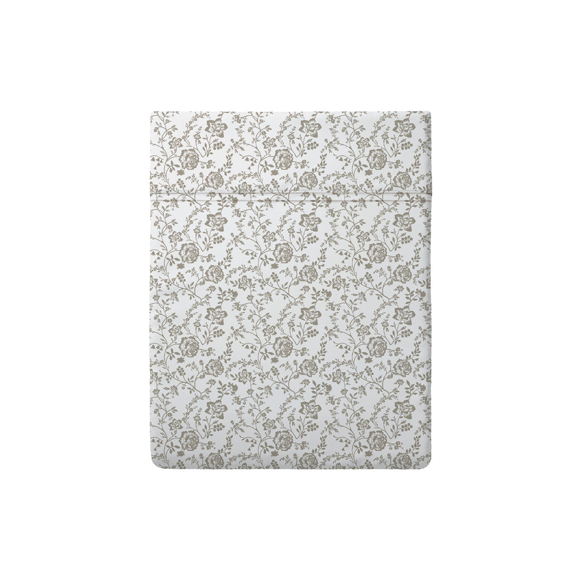 Flat sheet baby cotton satin - Parterre de Roses white/taupe