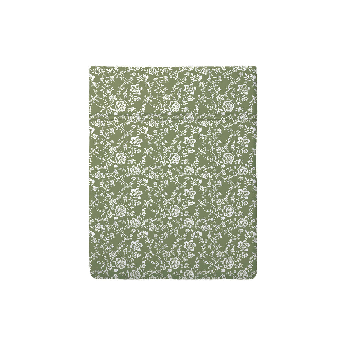 Flat sheet baby cotton satin - Parterre de Roses green