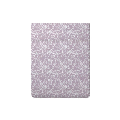 Flat sheet baby cotton satin - Parterre de Roses lavender