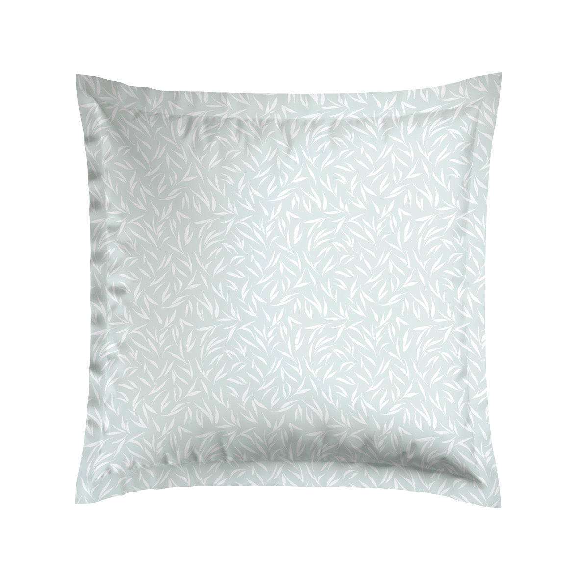 Set of 2 pillowcases cotton satin - Feuilles d'Olivier green