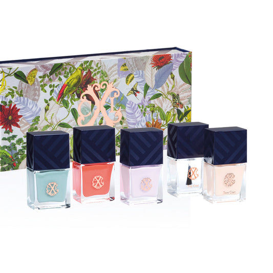 Set of 3 nail polishes with base coat and top coat