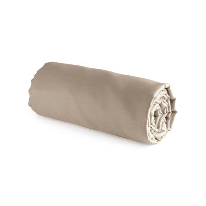 Fitted sheet - 100% cotton satin - Taupe