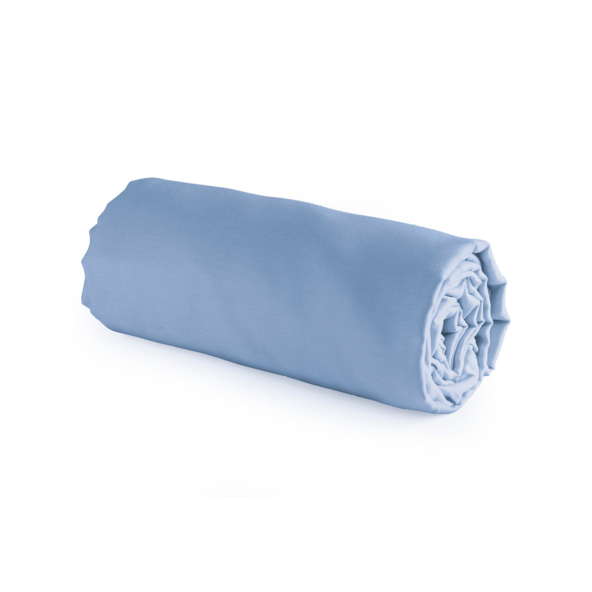 Fitted sheet - 100% cotton satin - Light blue