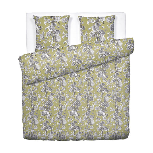 Duvet cover + pillowcase(s) cotton satin - Jardin Botanique Green