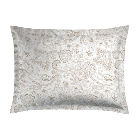 Pillowcases cotton satin - Indienne Taupe 2 x (50 x 70 cm)