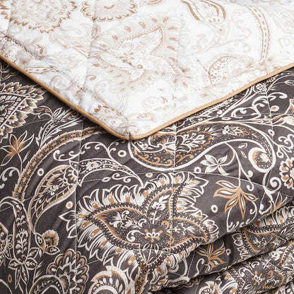 Bedspread in cotton satin - Indienne Taupe