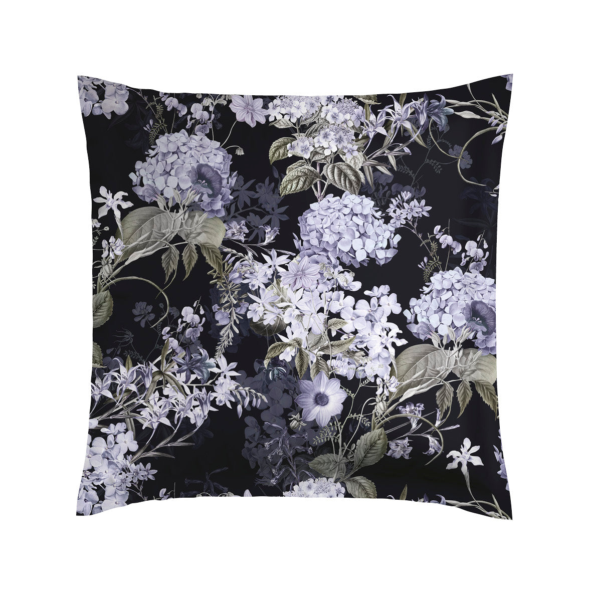 Pillowcases cotton satin - Hortensia dark blue