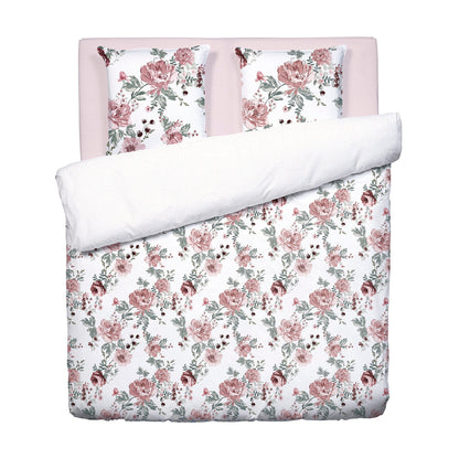Duvet cover + pillowcase(s) cotton satin - Peony white
