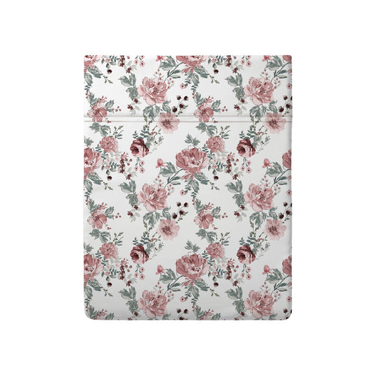 Cotton sateen flat sheet - Peony White