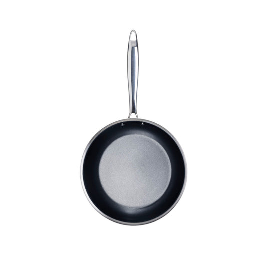 Stainless steel triply frypan non-stick coating - Silver