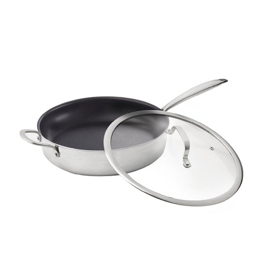 Stainless steel triply skillet non-stick coating 24 cm - Silver