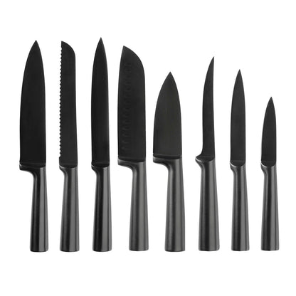 Set of 8 knives matt black
