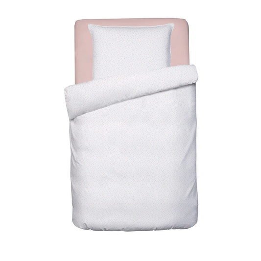 Duvet cover + pillowcase baby cotton satin - Petits Pois White
