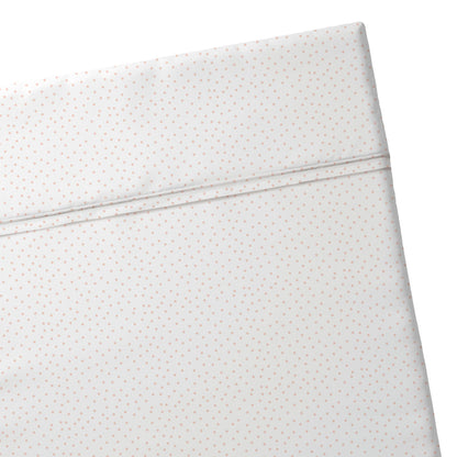 Flat sheet baby cotton satin - Petits Pois White