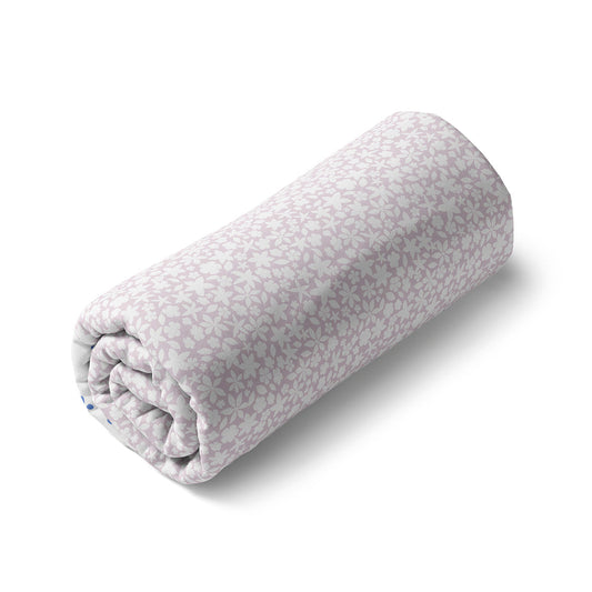 Fitted sheet cotton satin - Etoile de Printemps Purple