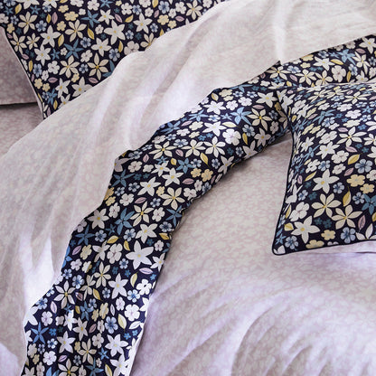 Flat sheet cotton satin - Etoile de Printemps Purple