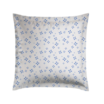 Pillowcase(s) cotton satin Mirabelle White/blue
