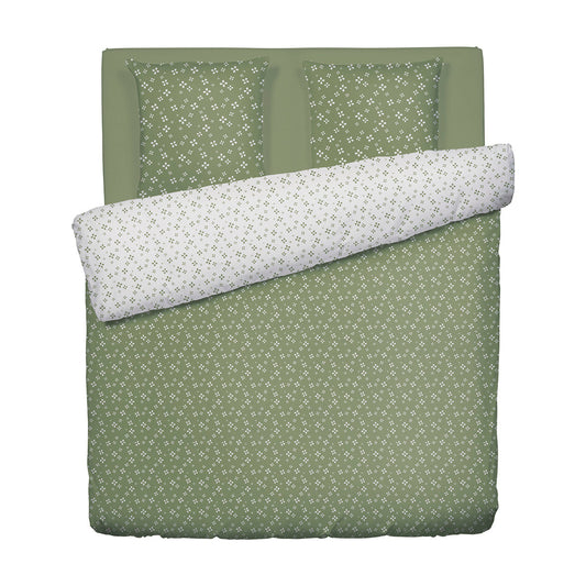 Duvet cover + pillowcase(s) cotton satin - Mirabelle Green