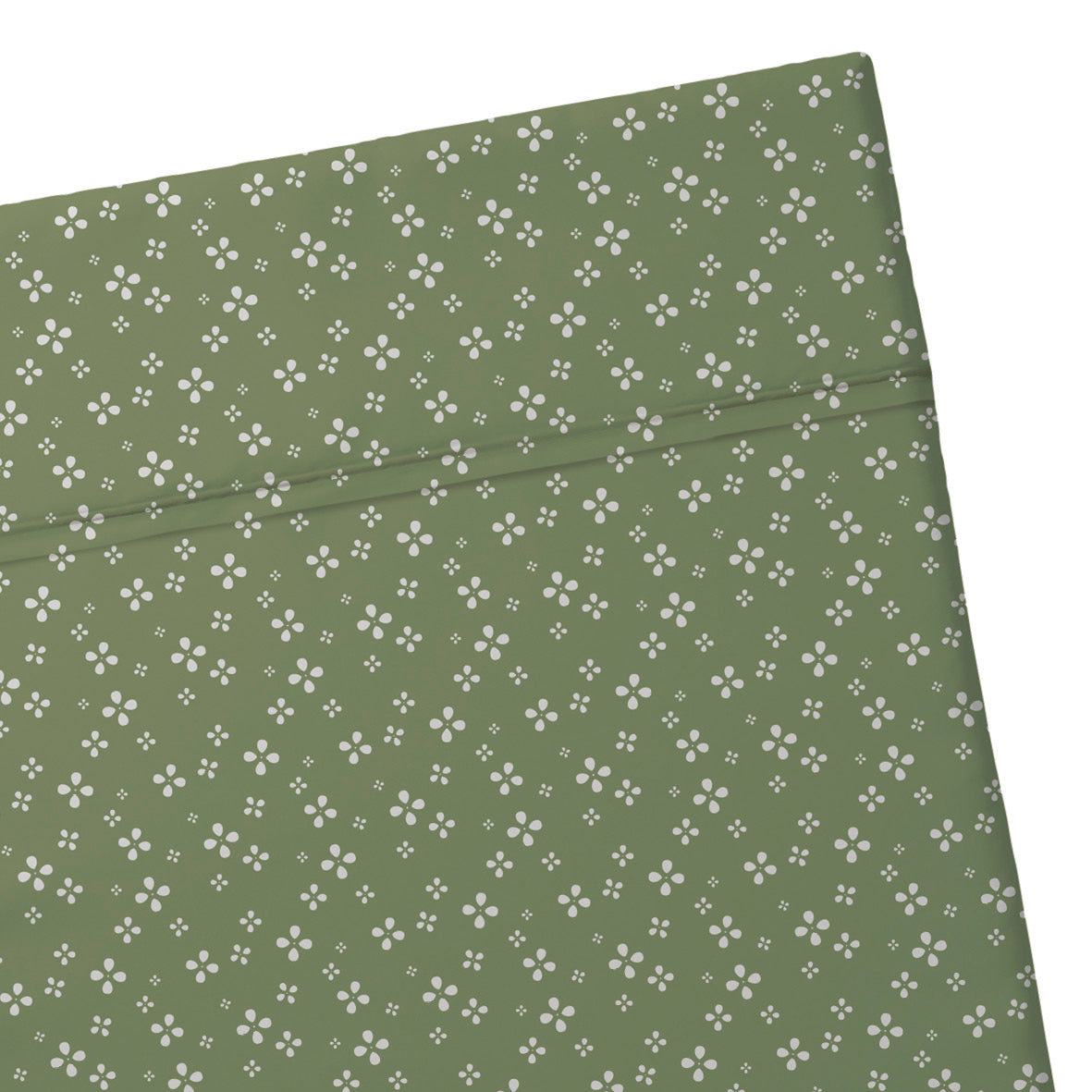 Flat sheet cotton satin - Mirabelle Green