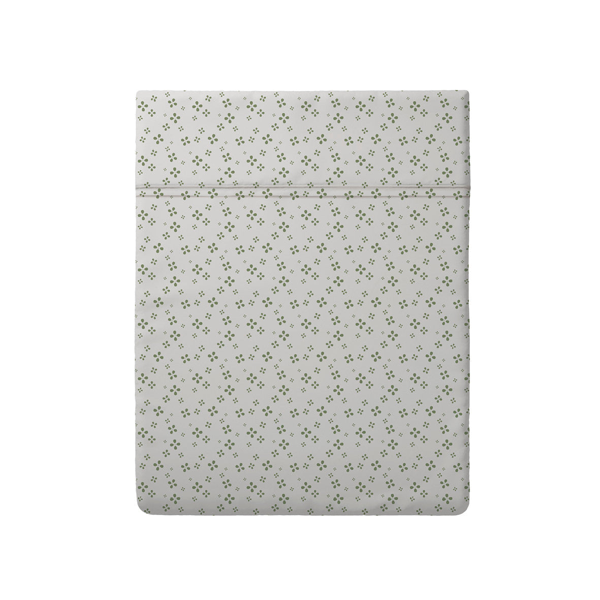 Flat sheet cotton satin - Mirabelle White/green