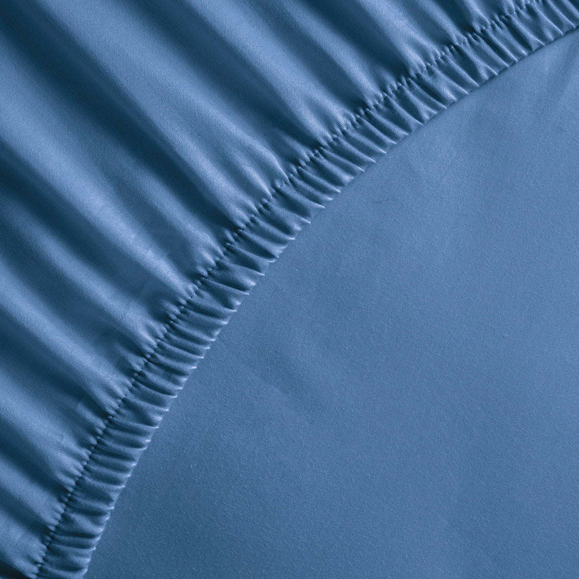 Fitted sheet cotton satin - Blue