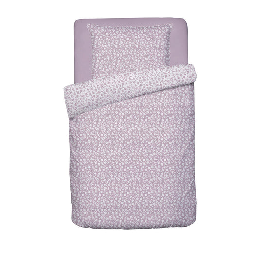 Duvet cover + pillowcase baby cotton satin - Les Yeux de Suzanne Lavender