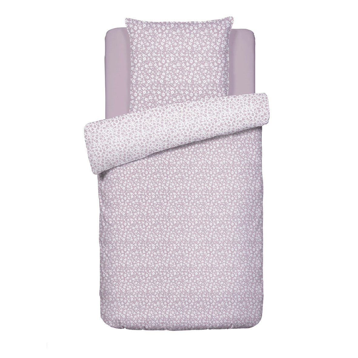 Duvet cover + pillowcase(s) cotton satin - Les Yeux de Suzanne Lavender