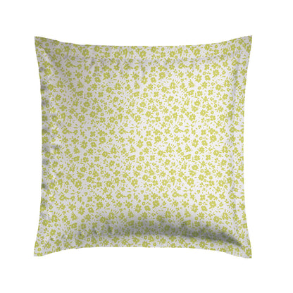 Pillowcase(s) cotton satin - Les Yeux de Suzanne White/Lime