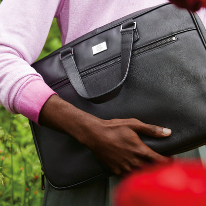 Briefcase with 2 gussets - CHARLES (BLACK)