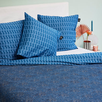 Duvet cover + pillowcase(s) cotton satin - Mistral blue