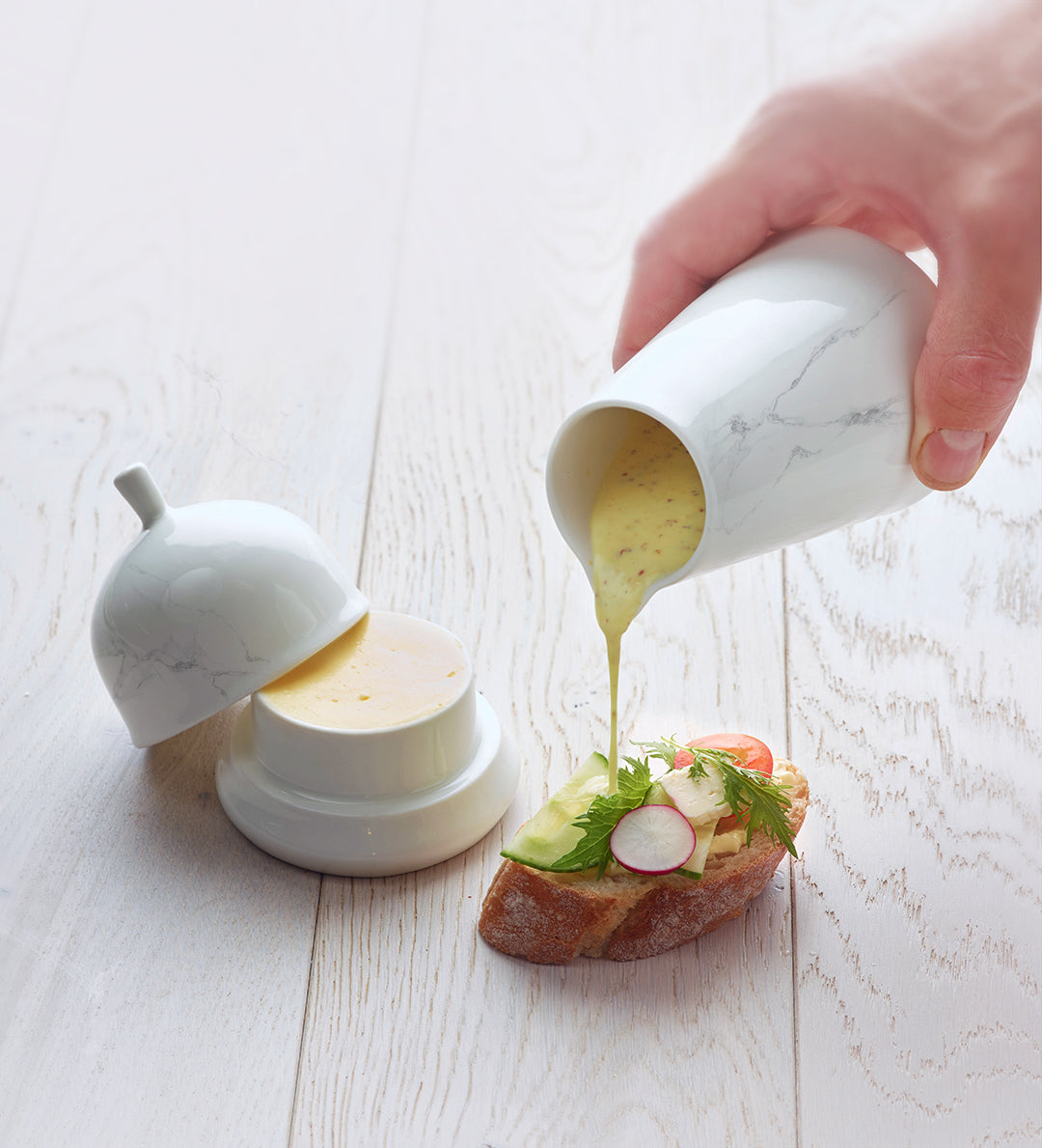 Belle for tapas, butter and olive oil - White marble